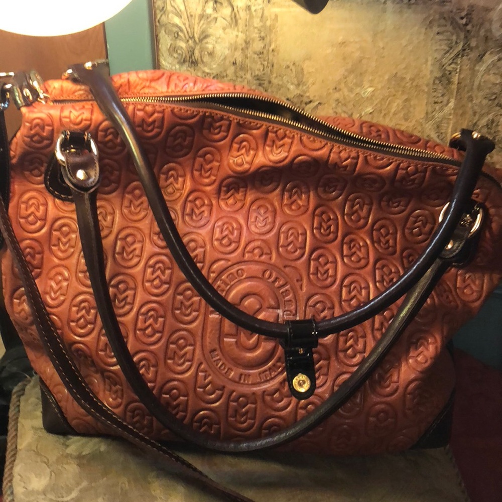 Marino Orlandi leather tote beautiful cognac color